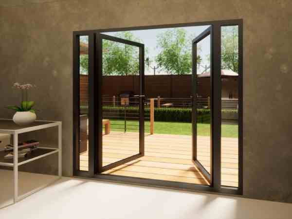 Black Aluminium French Doors Bricket Wood