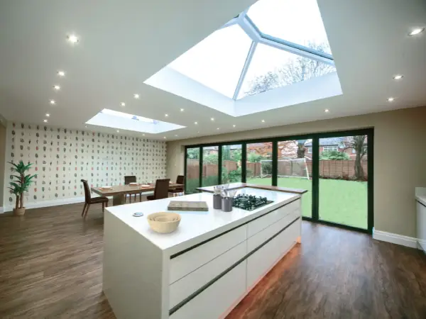 Black Bifold Door and Roof Lantern Installation Hertfordshire