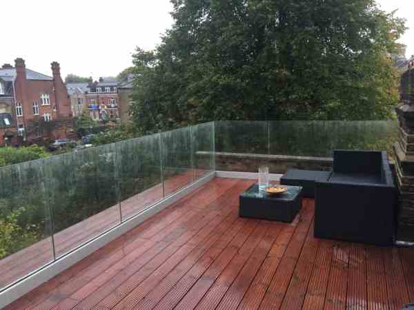 Glass Balustrade Decking Bricket Wood