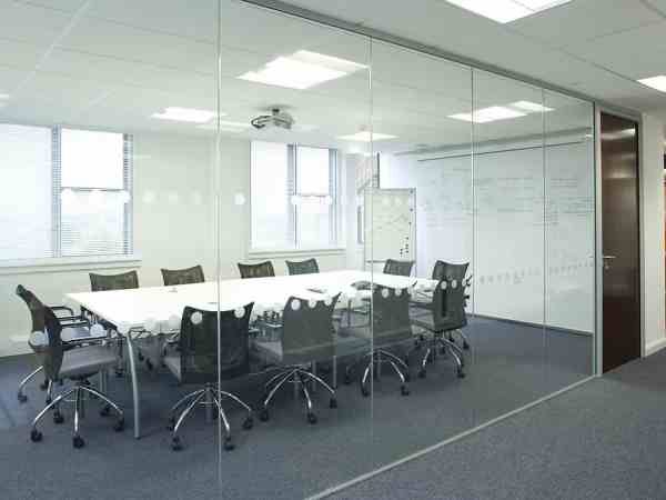 Glass Office Partition Bricket Wood