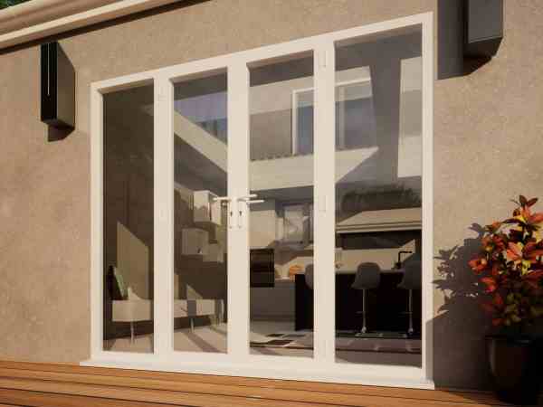 White Aluminium French Doors Bricket Wood